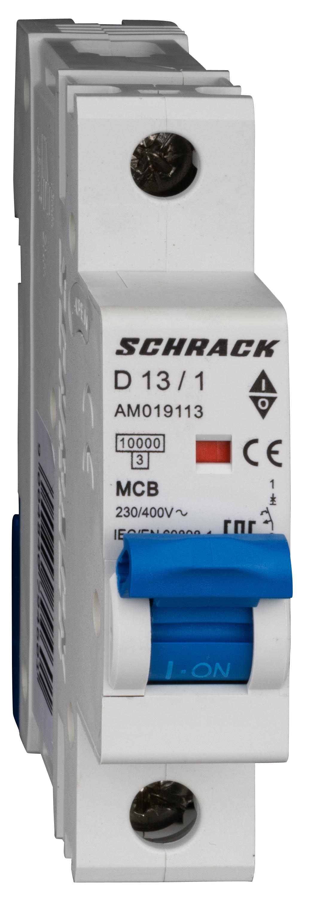 Intrerupator, Automat, MCB, AMPARO, Monopolar, 1P, Curba, D, 13A, 10kA, Schrack, AM019113-- 