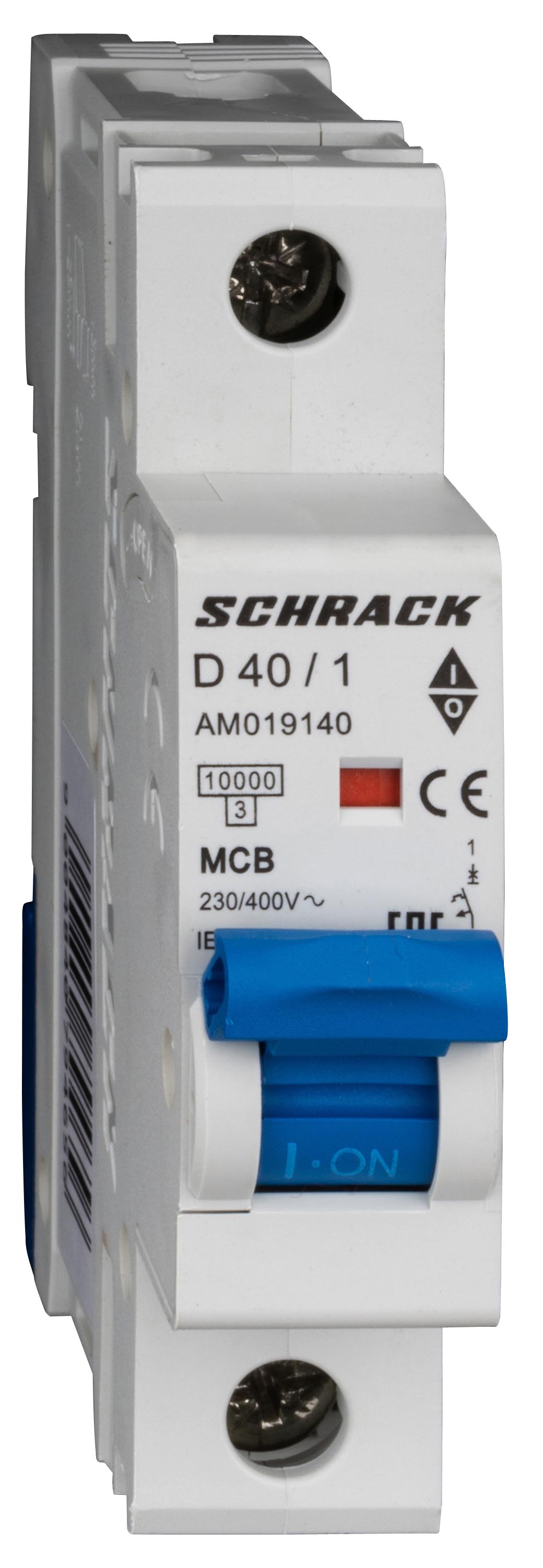 Intrerupator, Automat, MCB, AMPARO, Monopolar, 1P, Curba, D, 40A, 10kA, Schrack, AM019140-- 
