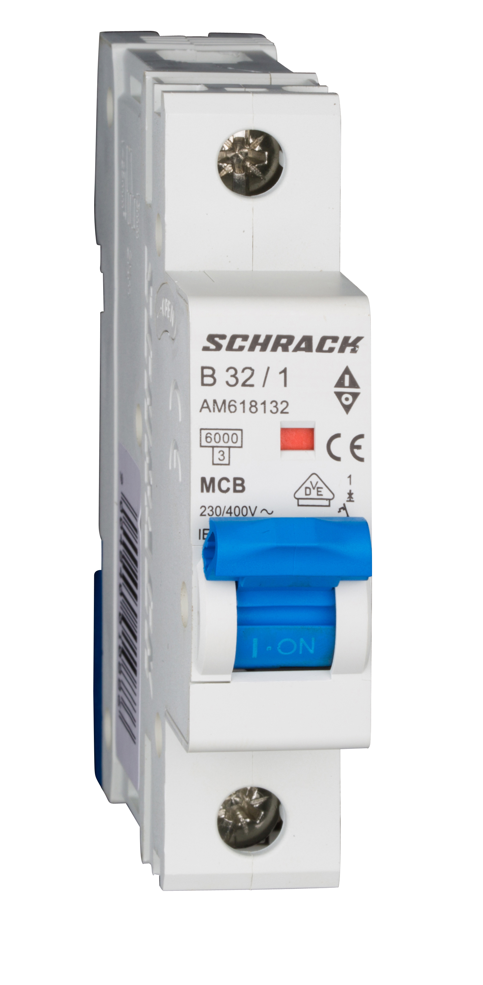 Intrerupator, Automat, MCB, AMPARO, Monopolar, 1P, Curba, B, 32A, 6kA, Schrack, AM618132-- 
