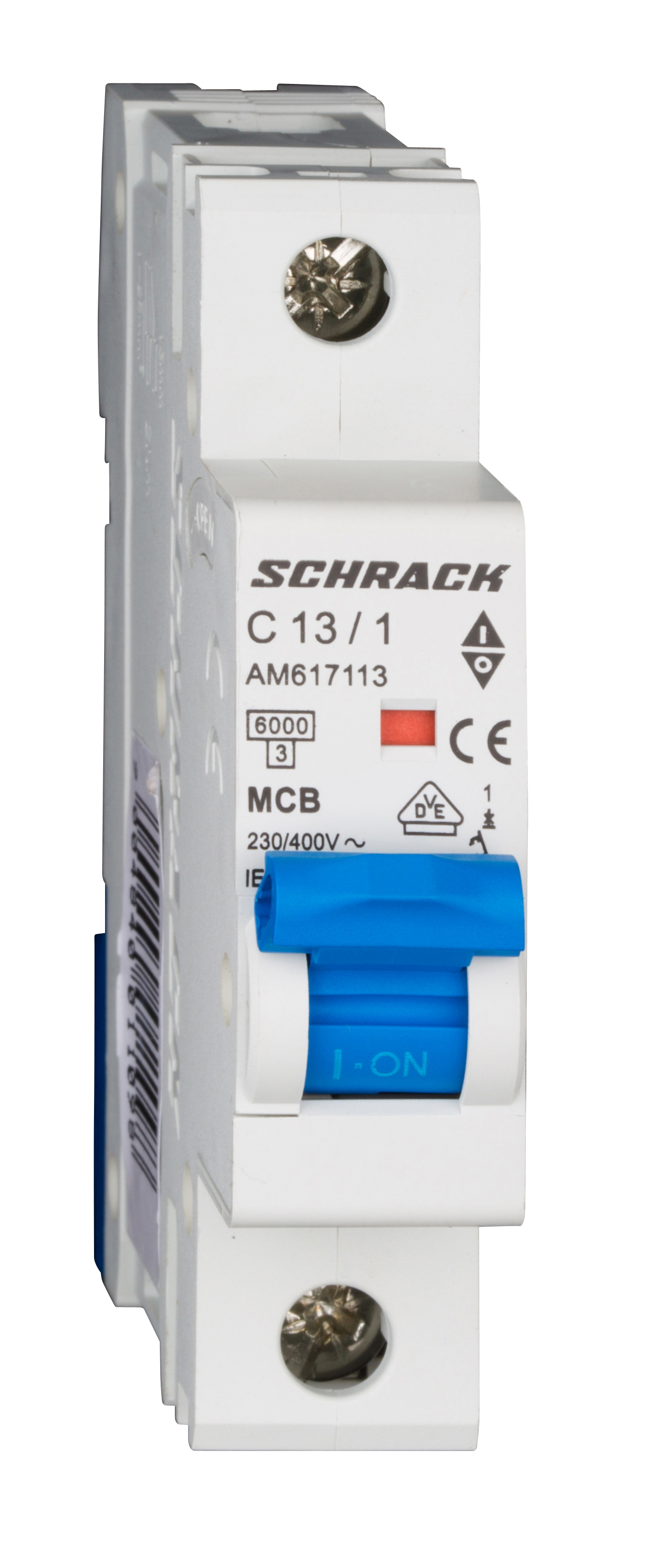 Intrerupator, Automat, MCB, AMPARO, Monopolar, 1P, Curba, C, 13A, 6kA, Schrack, AM617113--