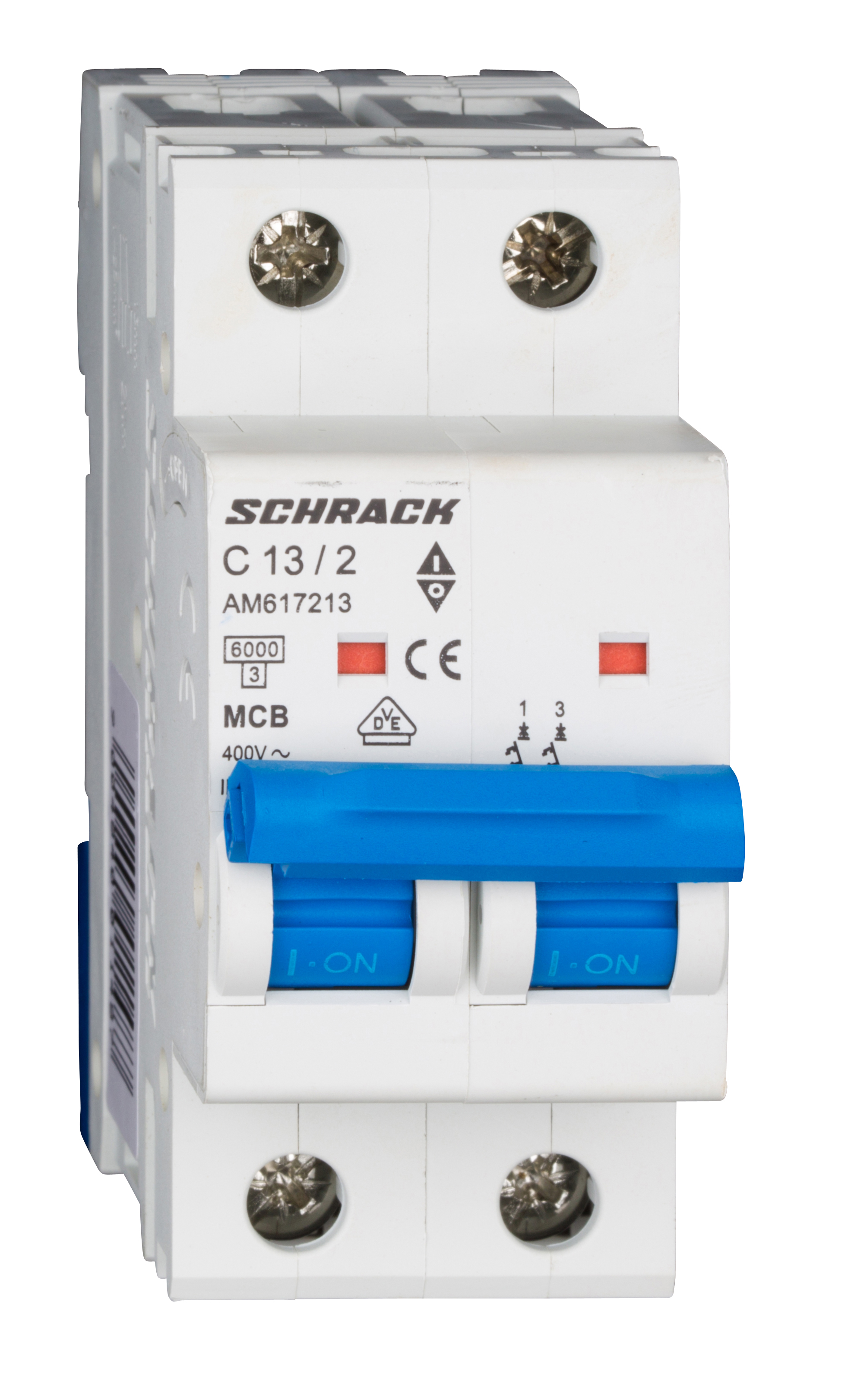 Intrerupator, Automat, MCB, AMPARO, Bipolar, 2P, Curba, C, 13A, 6kA, Schrack, AM617213--