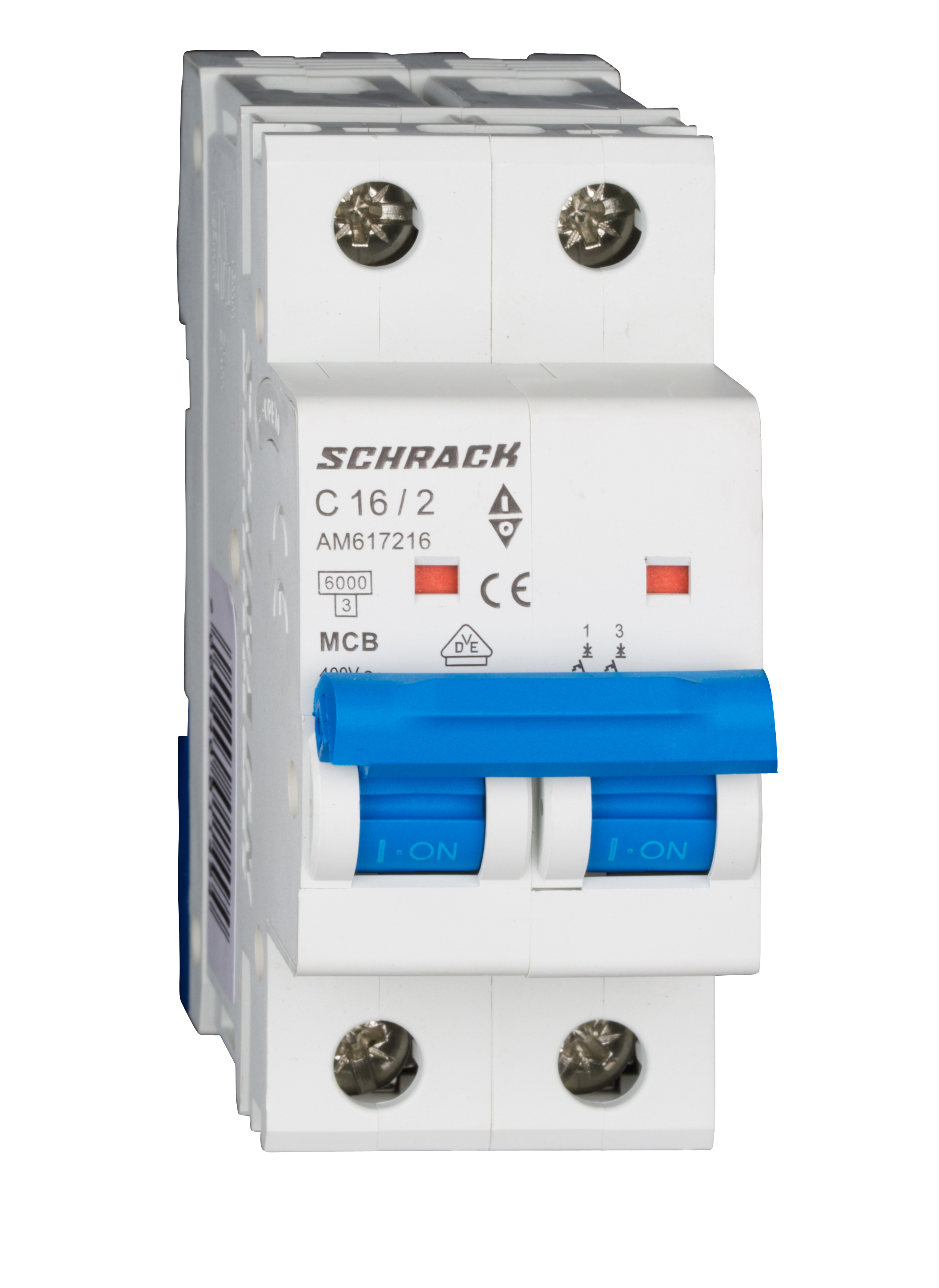 Intrerupator Automat MCB AMPARO Bipolar 2P Curba C 16A 6kA Schrack AM617216--
