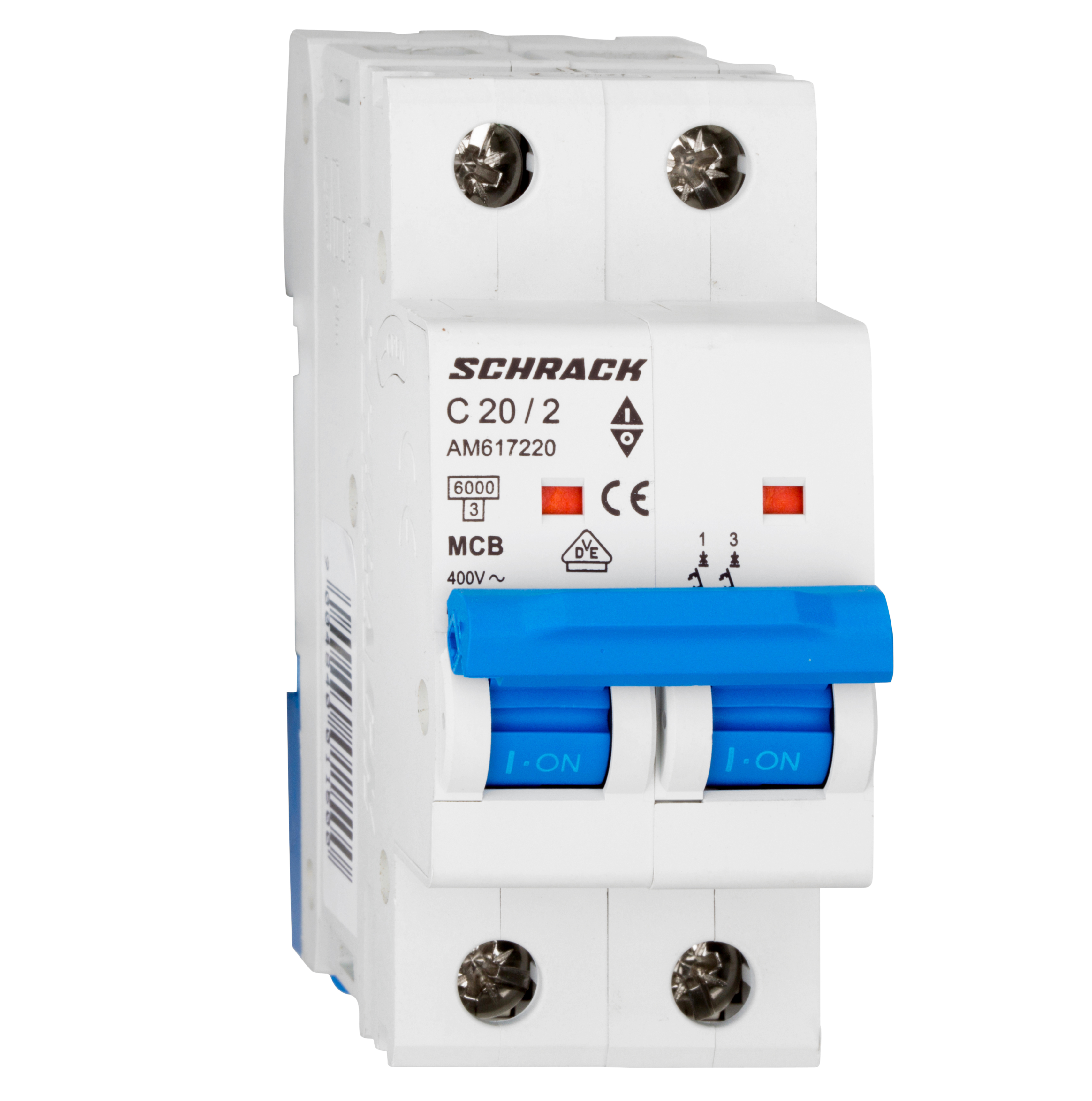 Intrerupator Automat MCB AMPARO Bipolar 2P Curba C 20A 6kA Schrack AM617220--