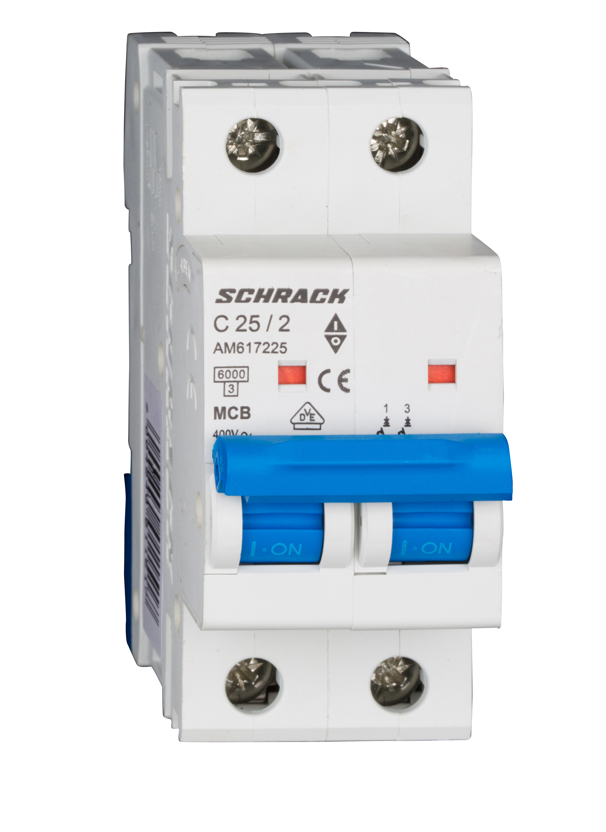 Intrerupator Automat MCB AMPARO Bipolar 2P Curba C 25A 6kA Schrack AM617225--