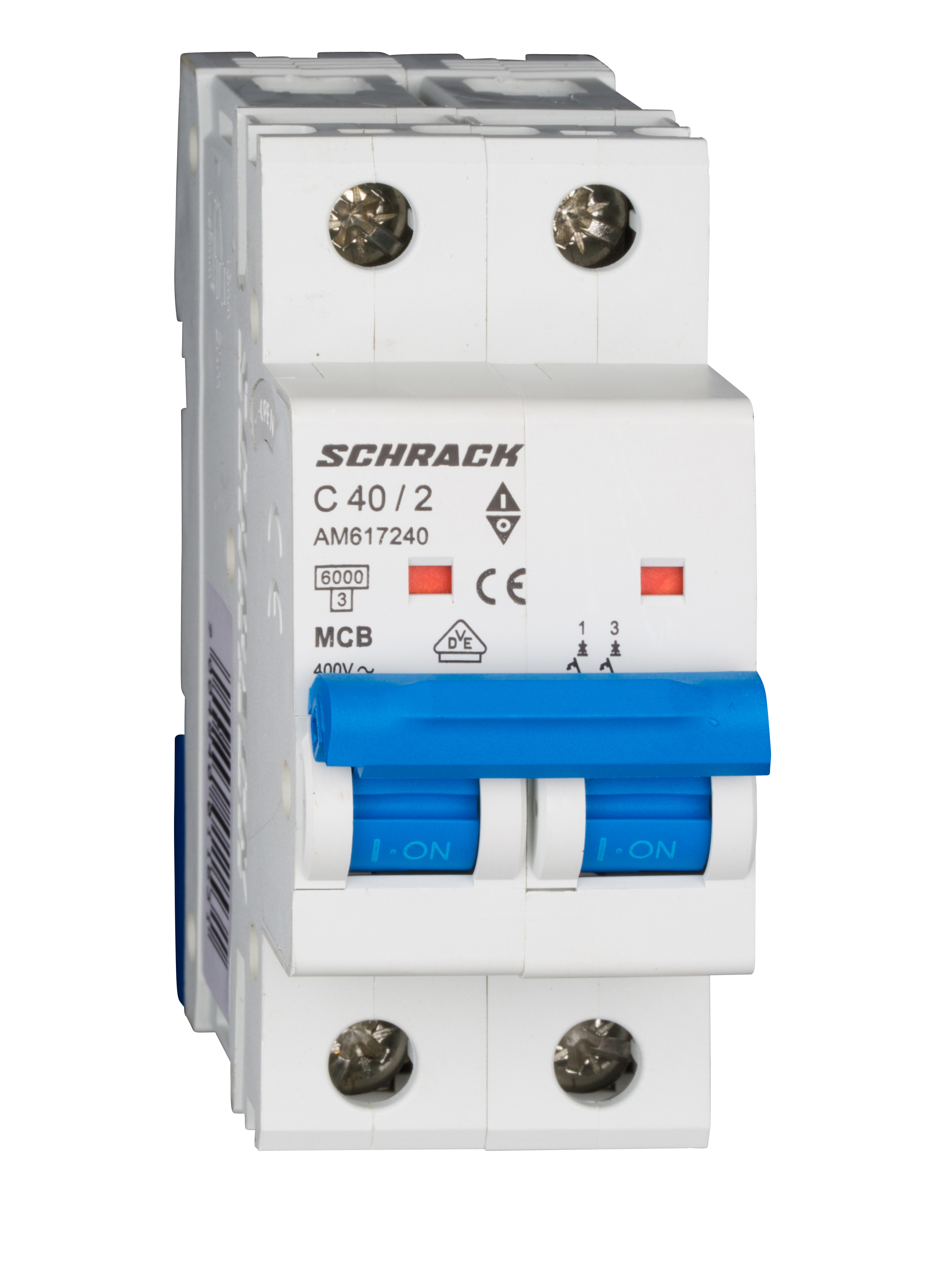 Intrerupator, Automat, MCB, AMPARO, Bipolar, 2P, Curba, C, 40A, 6kA, Schrack, AM617240--