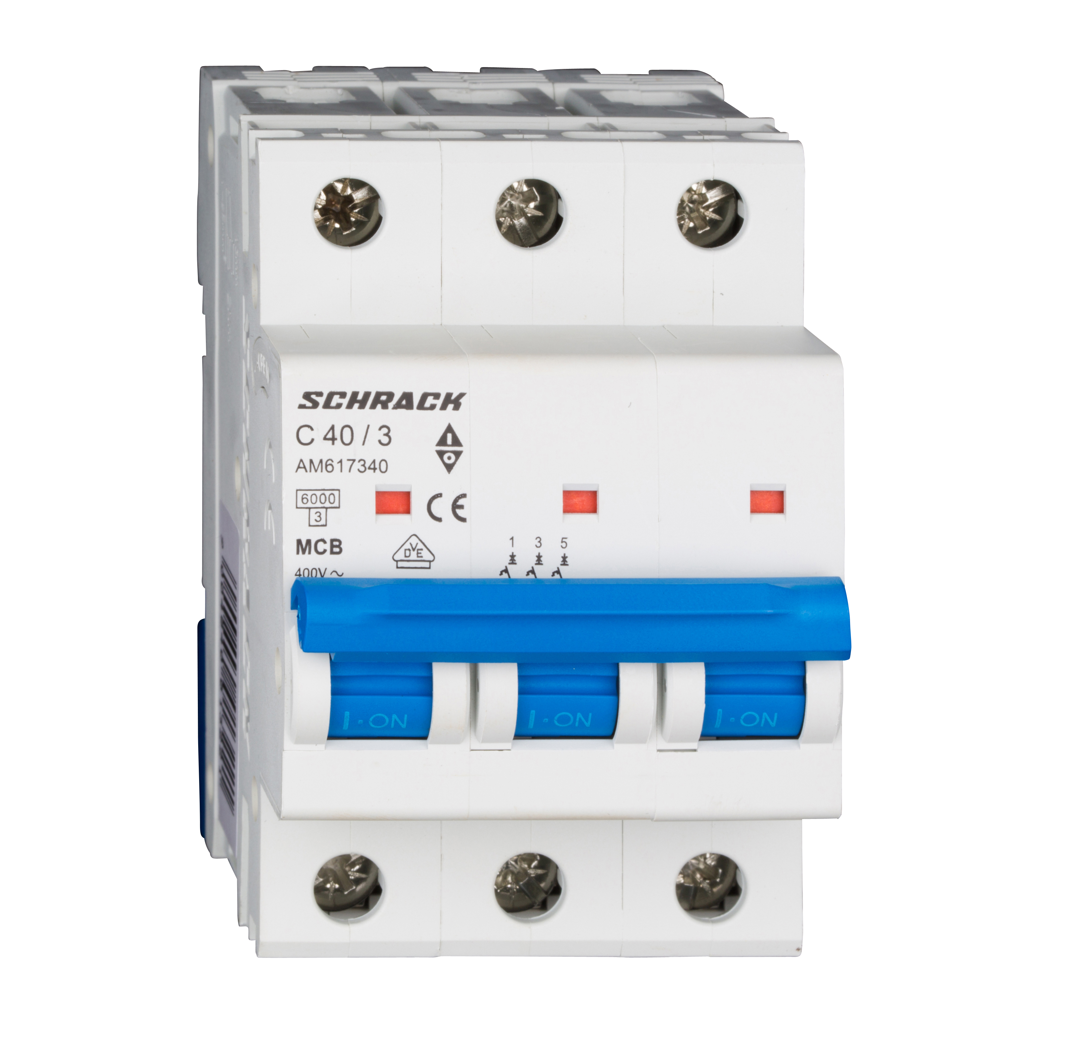 Intrerupator Automat MCB AMPARO Tripolar 3P Curba C 40A 6kA Schrack AM617340--