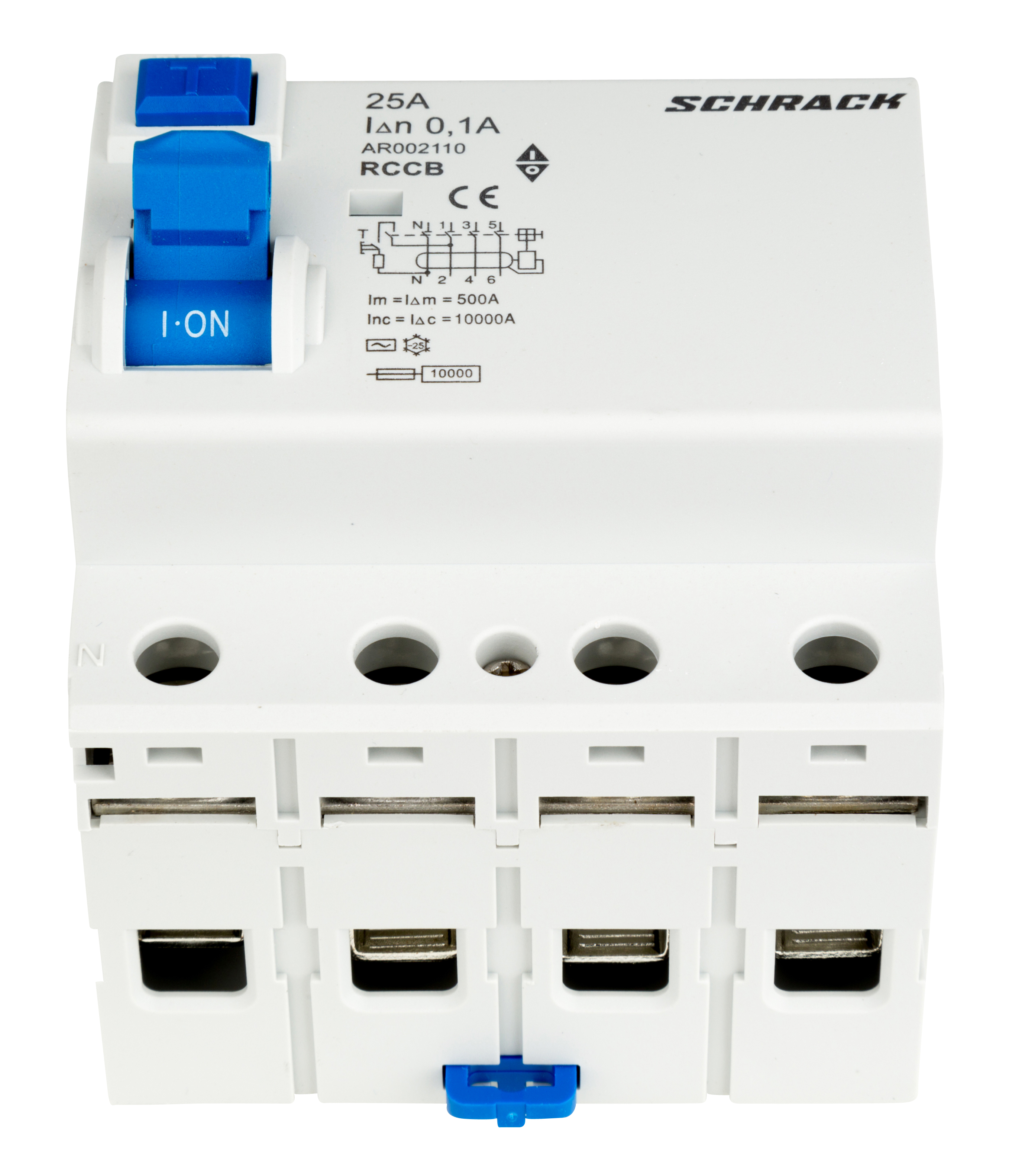 Intrerupator, diferential, Schrack, AMPARO, Tip AC, Tetrapolar, 4P, 25A, 100mA, 10kA