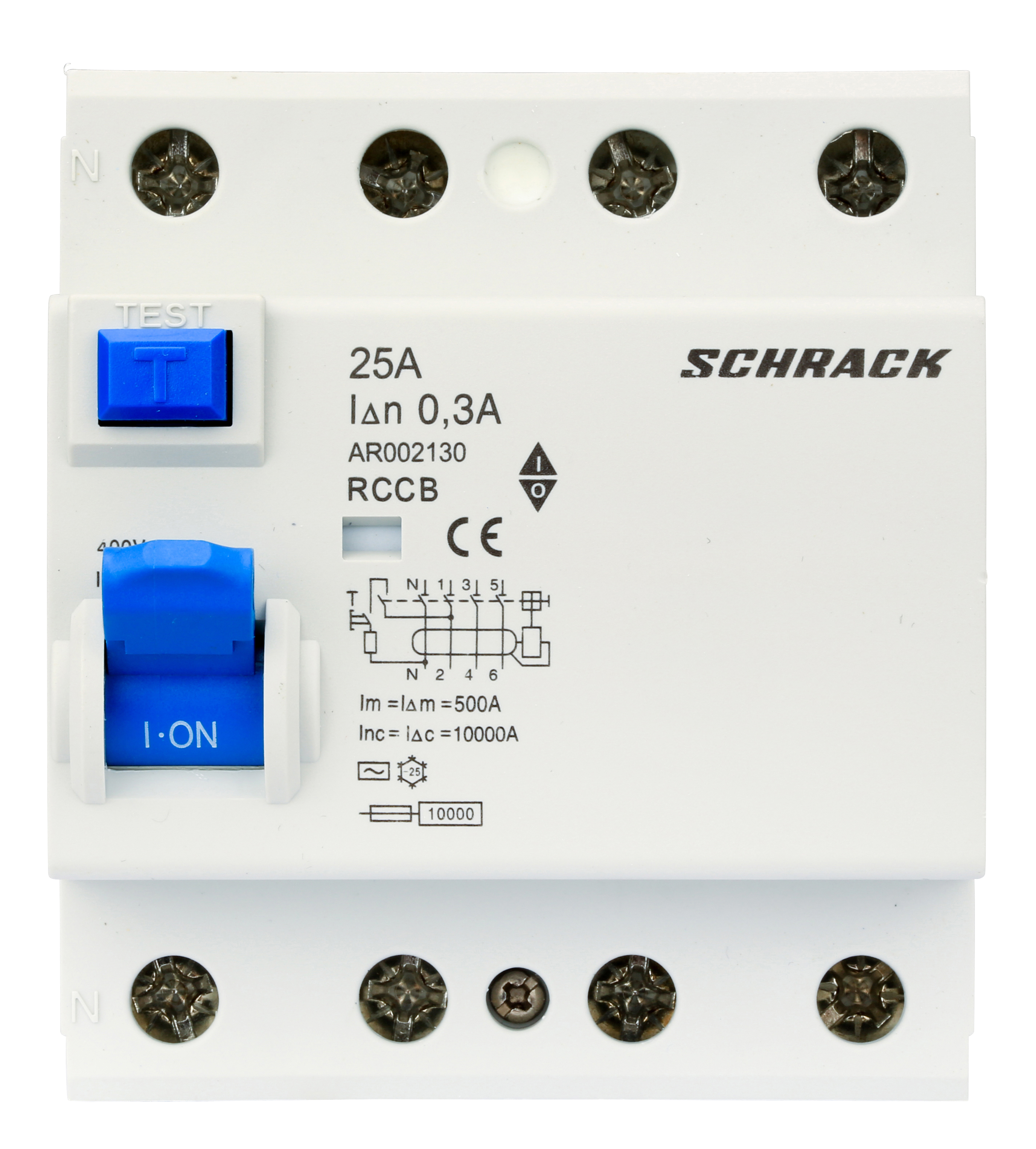 Intrerupator diferential Schrack AMPARO Tip AC Tetrapolar 4P 25A 300mA 10kA