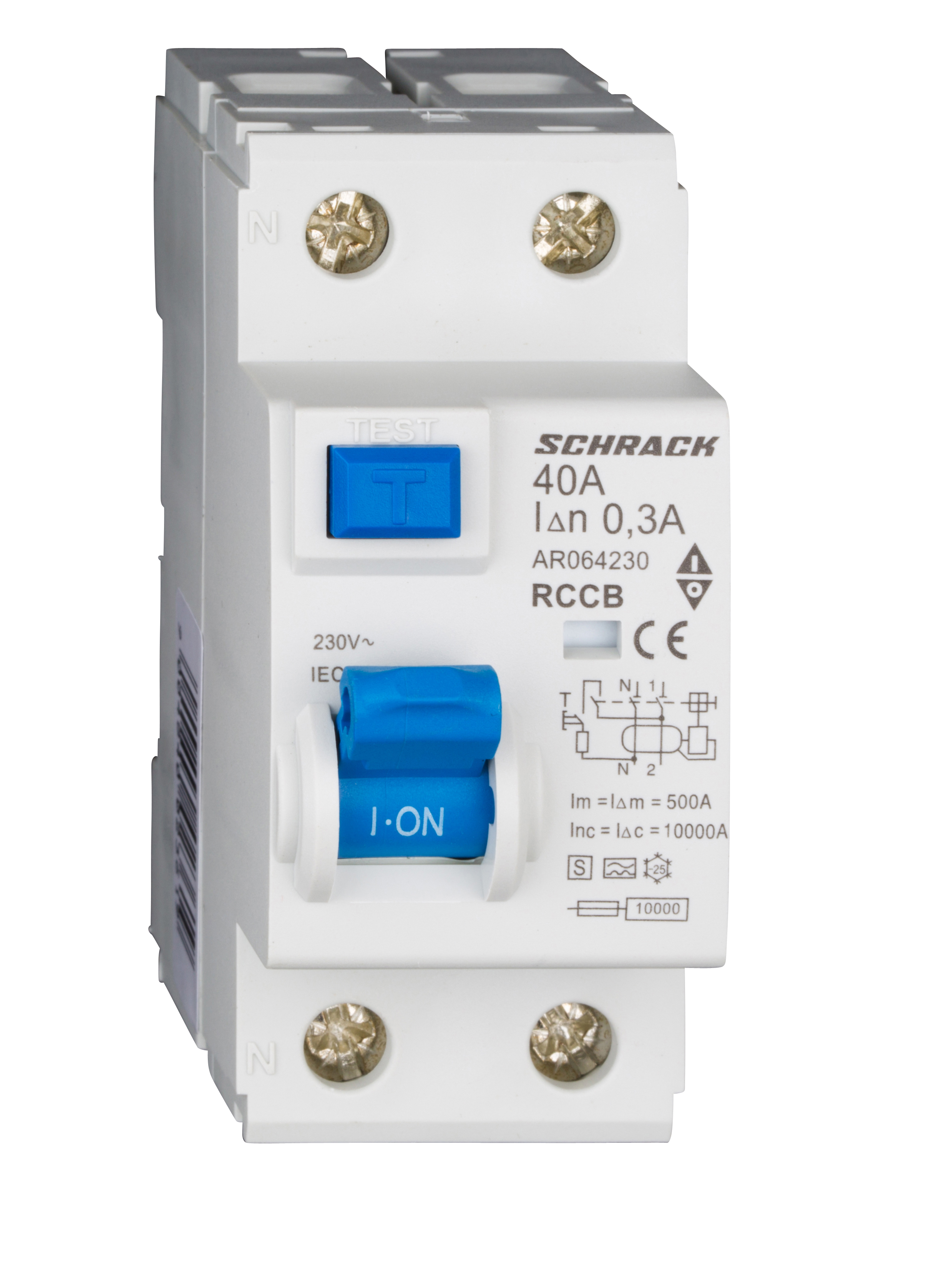 Intrerupator, diferential, schrack, amparo, tip a, s, bipolar, 2p, 40a, 300ma, 10ka