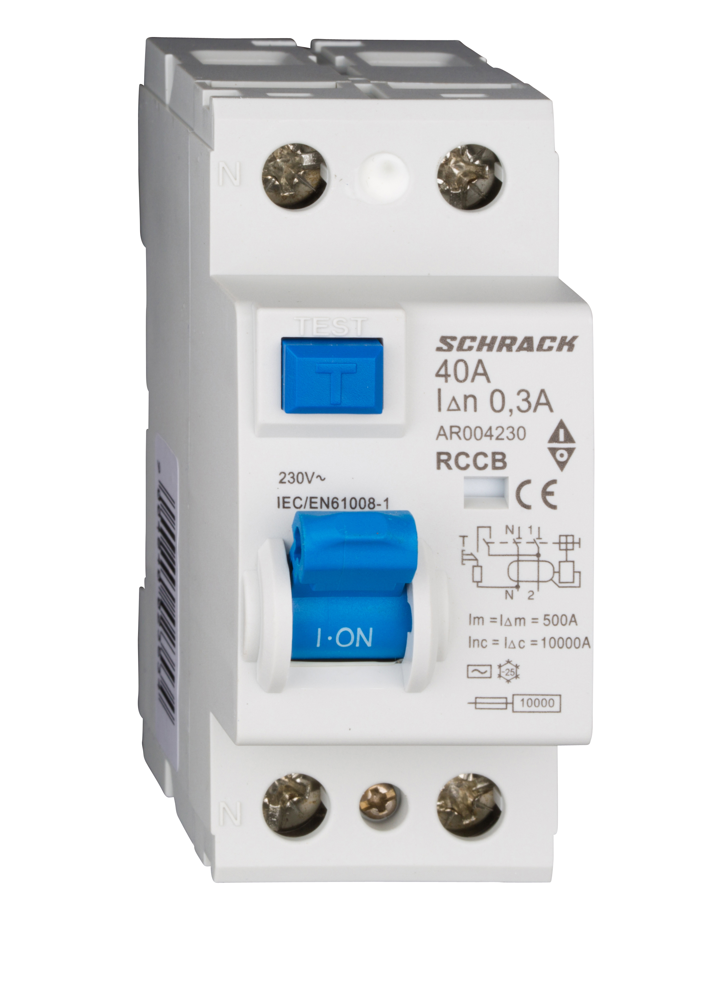 Intrerupator, diferential, schrack, amparo, tip ac, bipolar, 2p, 40a, 300ma, 10ka