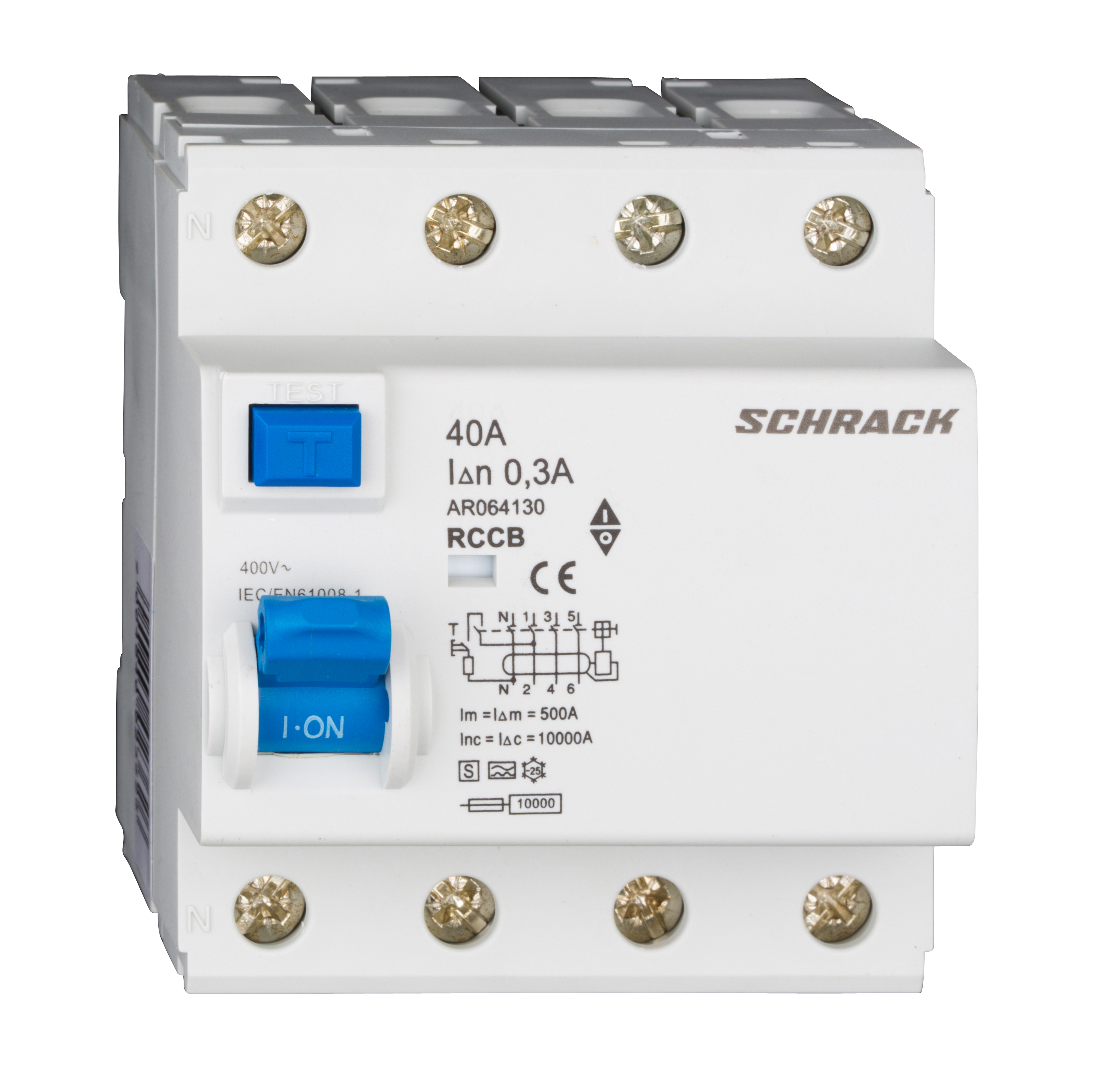 Intrerupator, diferential, schrack, amparo, tip a, s, tetrapolar, 4p, 40a, 300ma, 10ka
