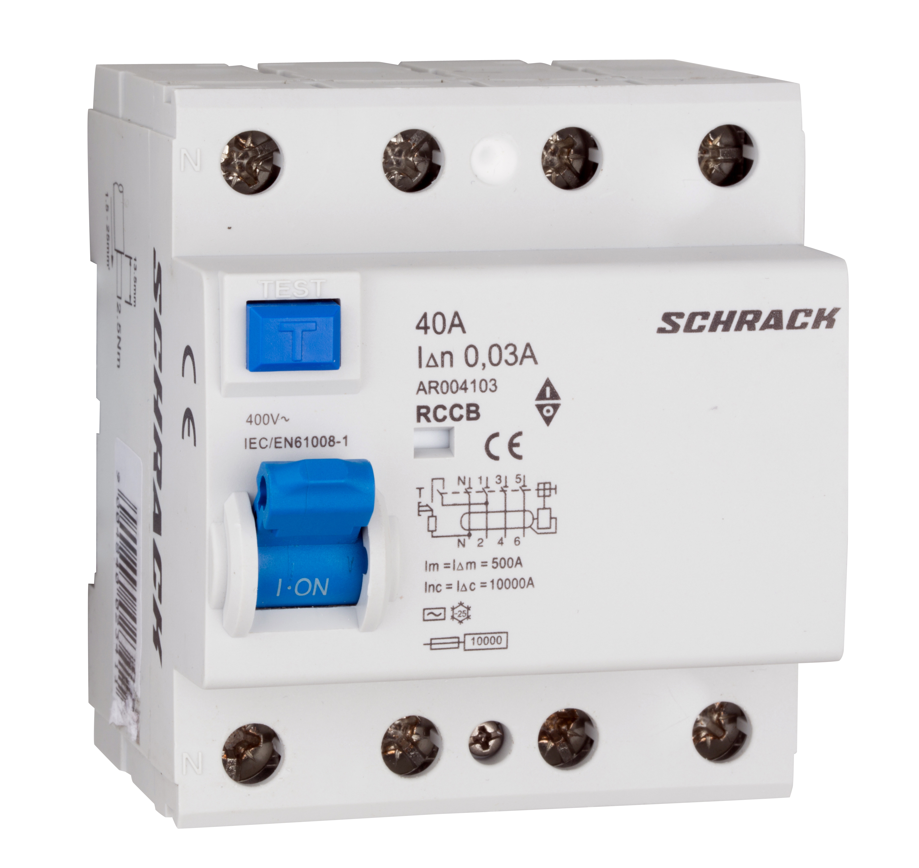 Intrerupator diferential Schrack AMPARO Tip AC Tetrapolar 4P 40A 30mA 10kA