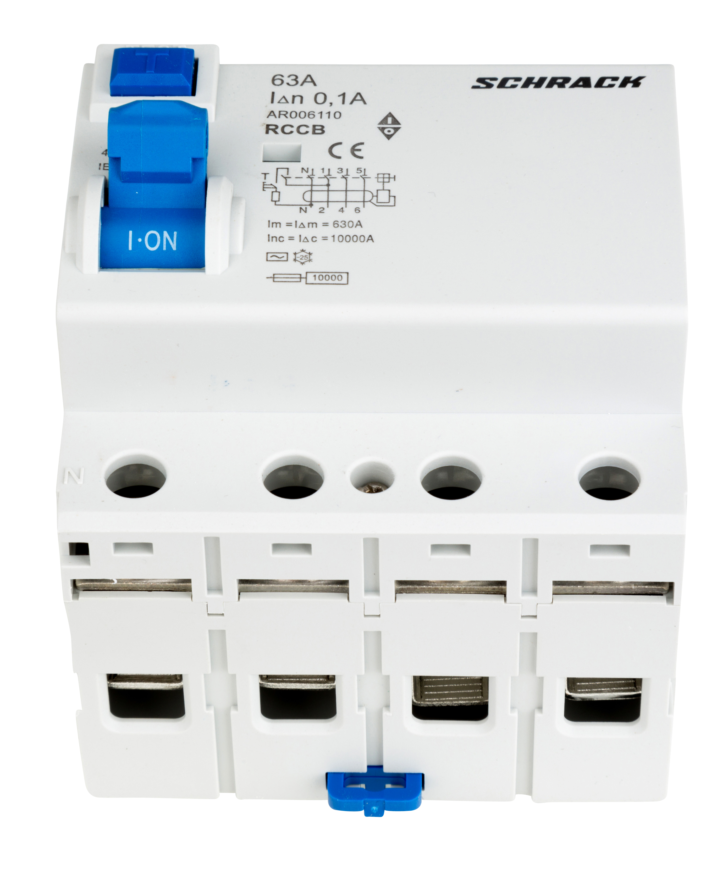 Intrerupator diferential Schrack AMPARO Tip AC Tetrapolar 4P 63A 100mA 10kA