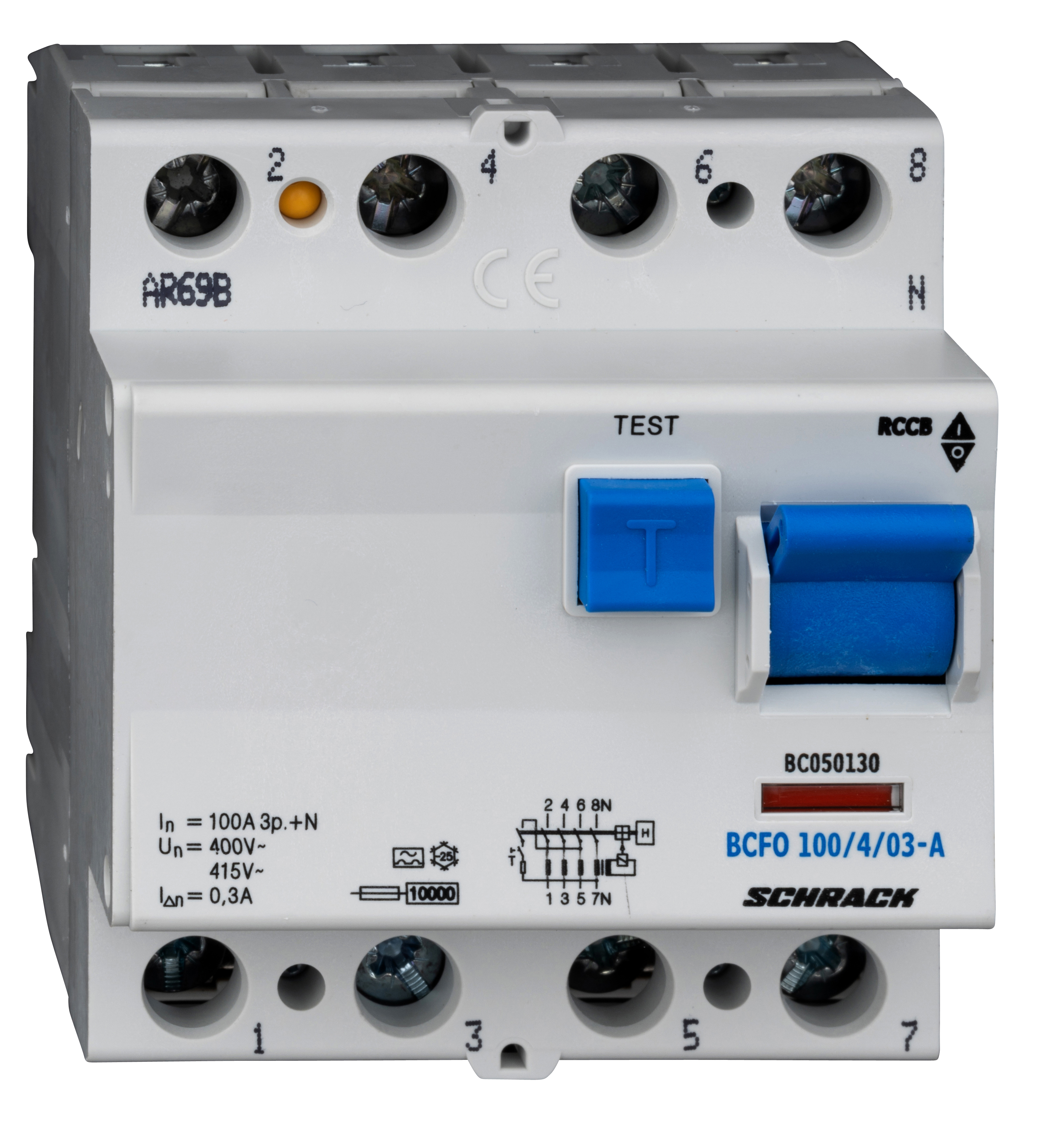 Intrerupator, diferential, schrack, tip a, tetrapolar, 4p, 100a, 300ma, 10ka