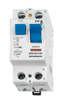 Intrerupator, diferential, Schrack, Tip A, Bipolar, 2P, 25A, 100mA, 10kA