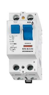 Intrerupator, diferential, schrack, tip a, bipolar, 2p, 25a, 300ma, 10ka
