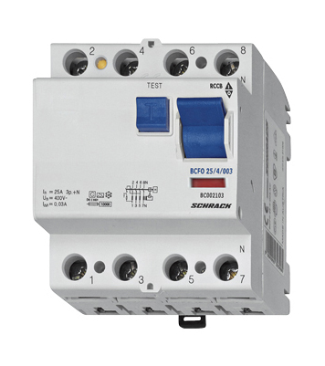 Intrerupator, diferential, schrack, tip ac, tetrapolar, 4p, 25a, 300ma, 10ka
