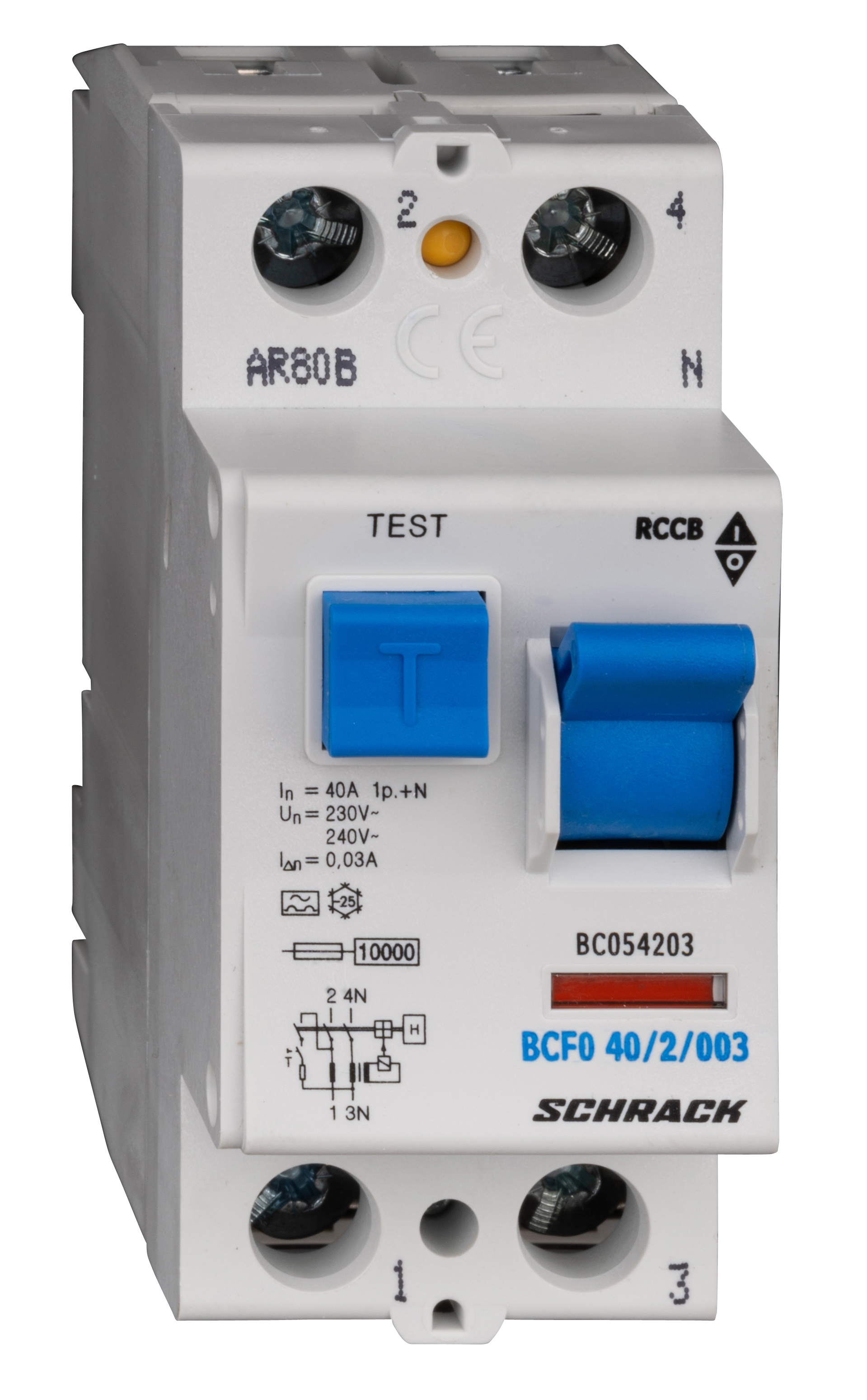 Intrerupator, diferential, schrack, tip a, bipolar, 2p, 40a, 30ma, 10ka