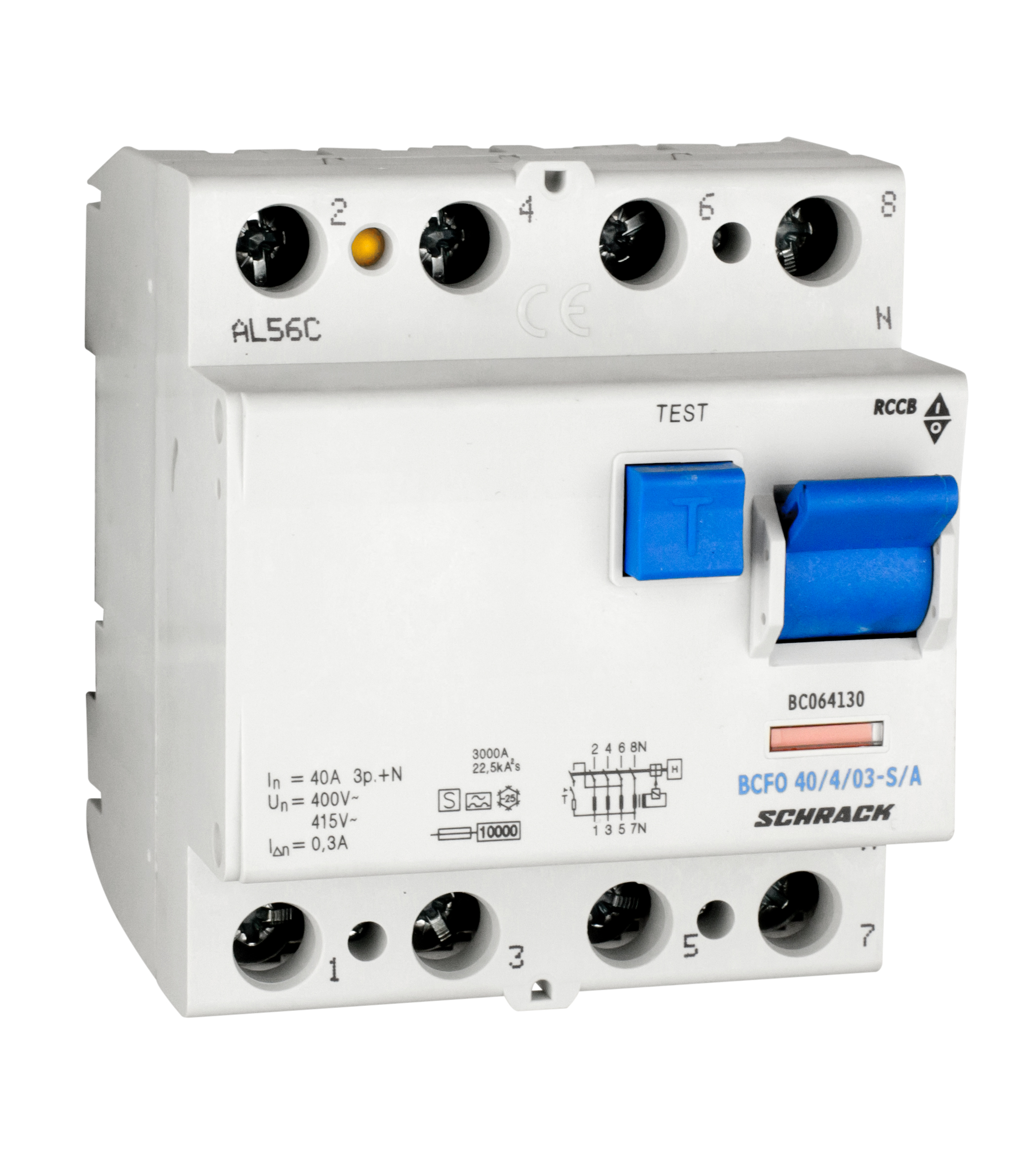 Intrerupator, diferential, schrack, tip a, tetrapolar, 4p, 40a, 300ma, 10ka