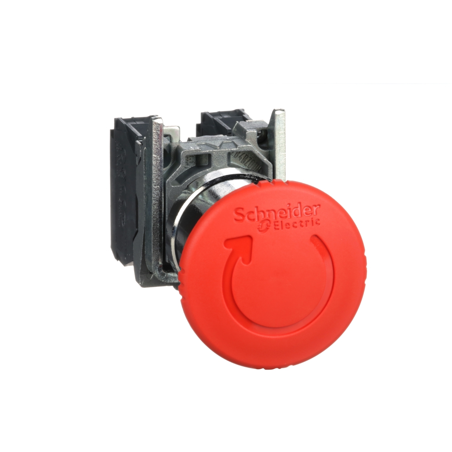 Oprire de urgenta rosie Ø40, oprire Ø22 eliberare siguranta 1NC+1NO, Schneider, XB4BS8445