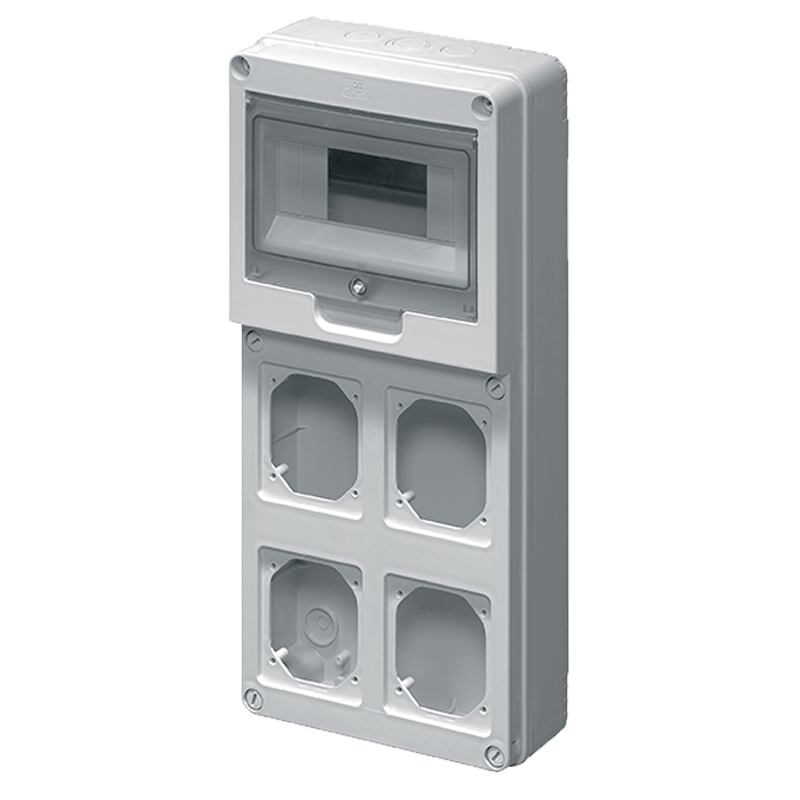 Tablou, organizator industrial, pentru 4 prize,, 8 MOD, Elmark, 53EC69023