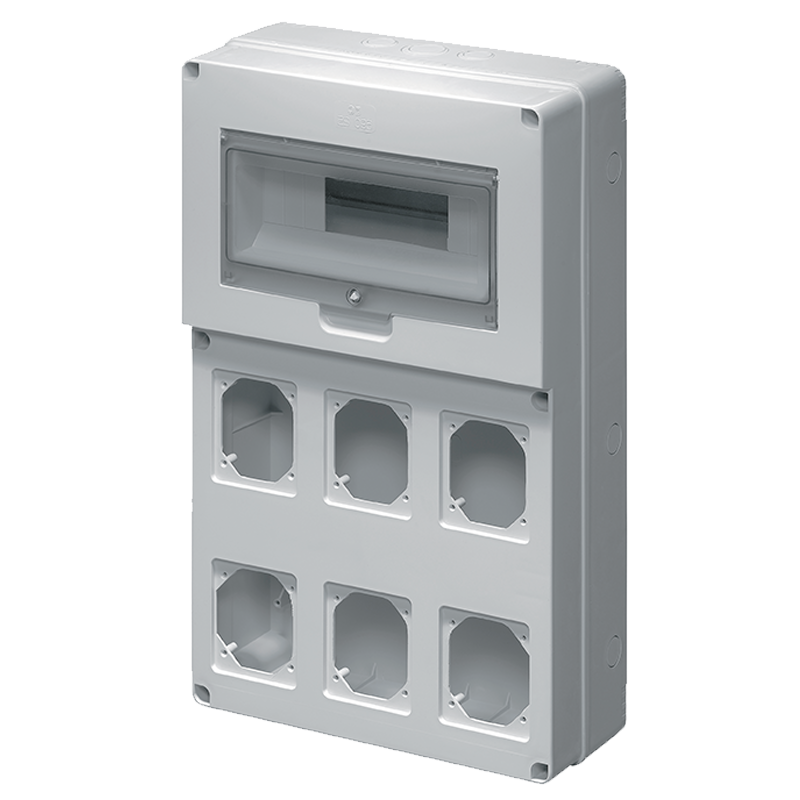 Tablou, organizator industrial, pentru 6 prize,, 12 MOD, Elmark, 53EC69025