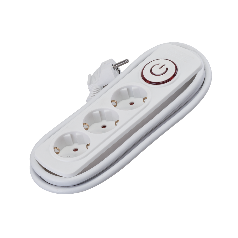 Prelungitor 3 prize, 2M H05VV-F 3X1.5MM² + intrerupator, Elmark, 47332
