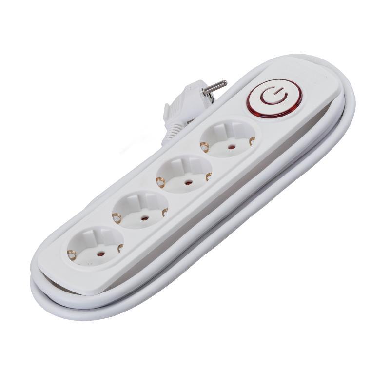 Prelungitor 4 prize, 2M H05VV-F 3X1.5MM² + intrerupator,, Elmark, 47432 
