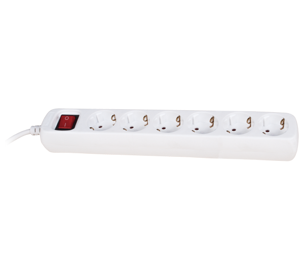 Prelungitor 6 prize, cu intrerupator, 1.5MMX3M, Elmark, 47163 