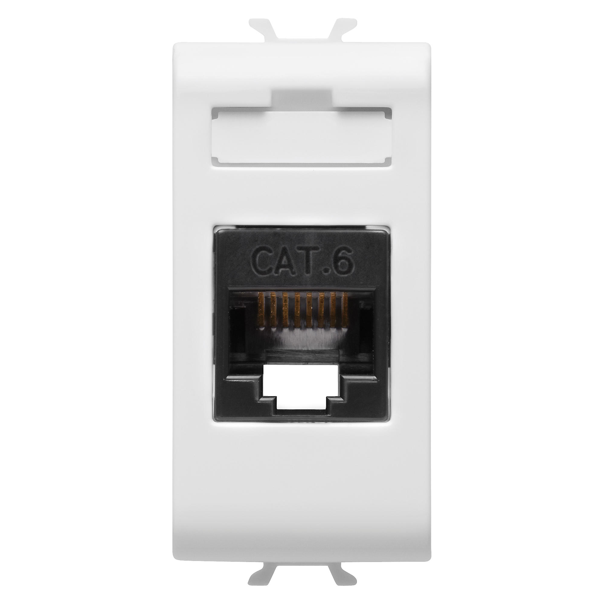 Priza date Gewiss Chorus RJ45 CAT 6 UTP 1M CH alb, lucios, GW10423