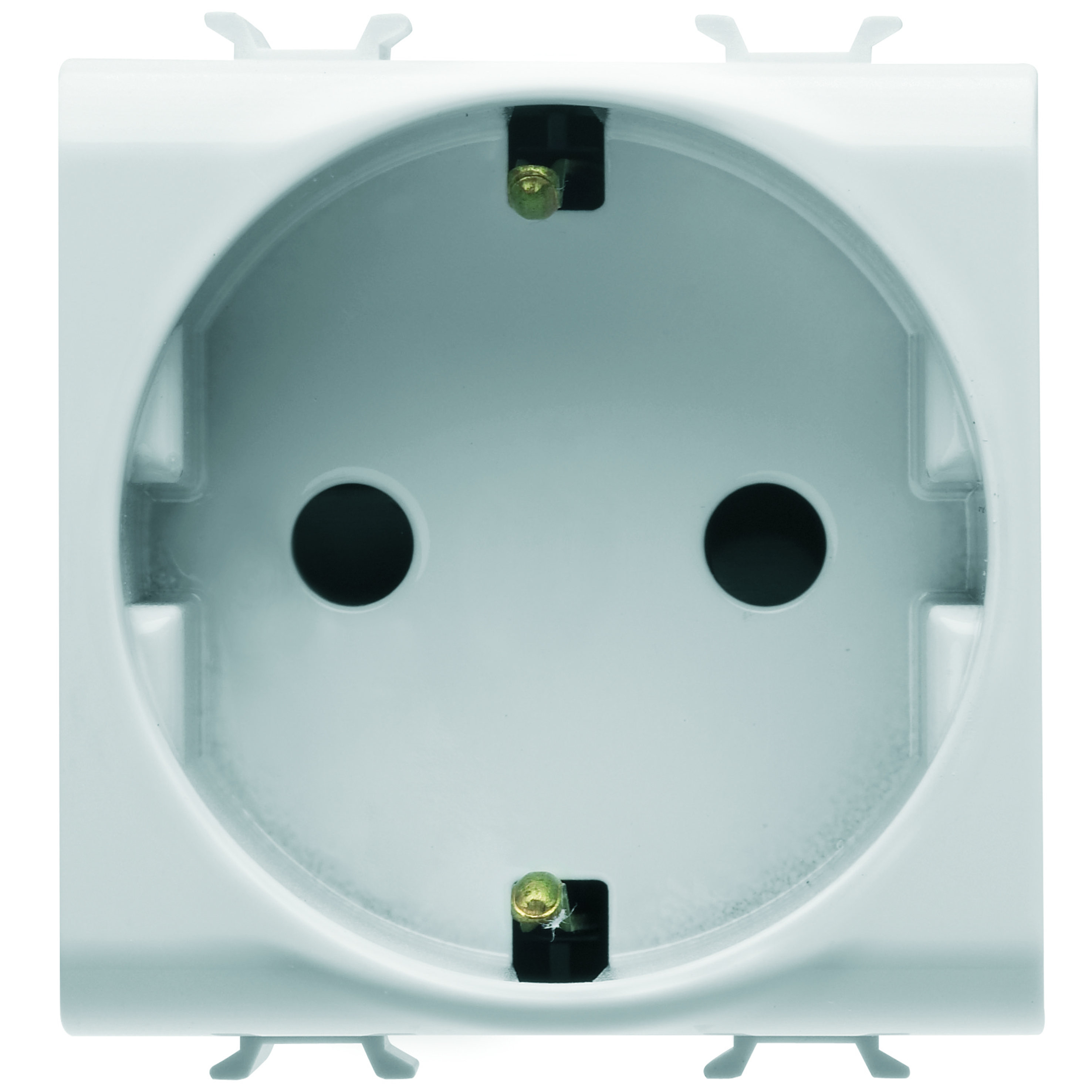Priza Schuko Gewiss Chorus 2M 2P+PE CH alb, lucios, GW10241