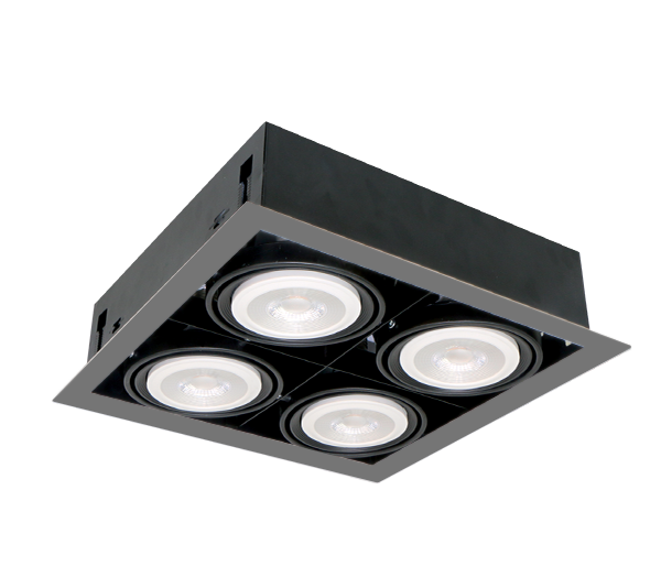 Spot, Elmark, Cu, LED, Quad410, 10W, 4X E27, Lumina neutra (4000K), Gri, Inchis, 92Q41040Dgr