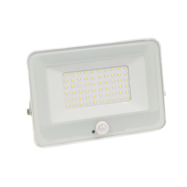 Proiector, LED VEGA SLIM ALB Cu Senzor 50W 4000K, Elmark, 98VEGA50SENSLIM/WH