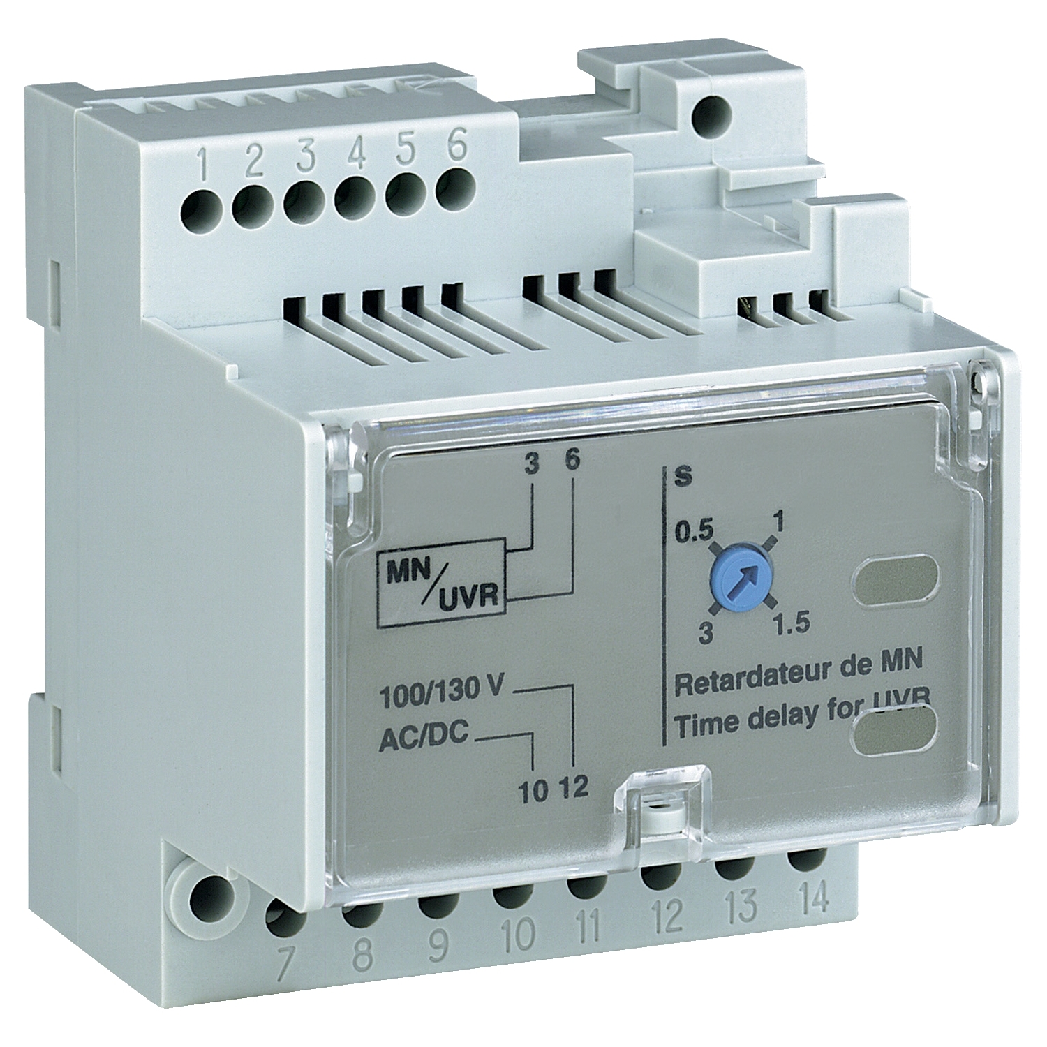 Releu de timp reglabil - pentru bobina de minima tensiune MN - 48/60V c.a./c.c. - piesa de schimb Schneider LV833680SP 