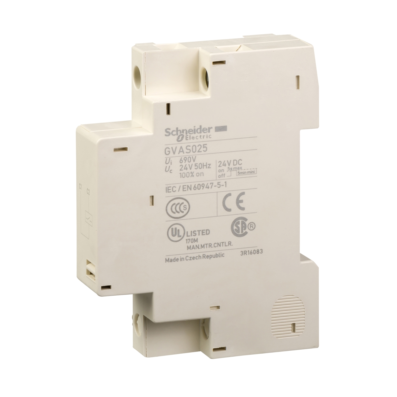 Releu Declansare La Tensiune - Tesys Gv-As - 220 - 240 V C.A. 50 Hz Schneider GVAS225 