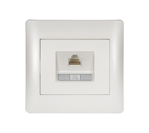 Priza date Elmark Rhyme RJ45 Alb metalizat 11281