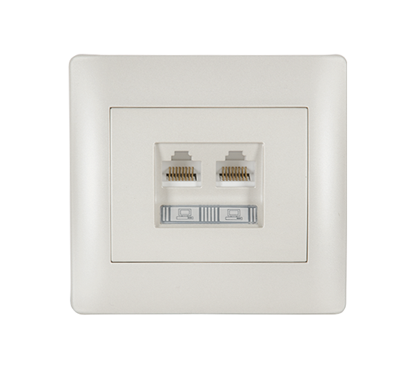Priza date Elmark Rhyme RJ45 Alb metalizat 11711