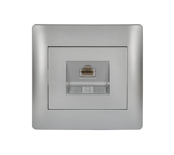 Priza date Elmark Rhyme RJ45 Argintiu metalizat 11284