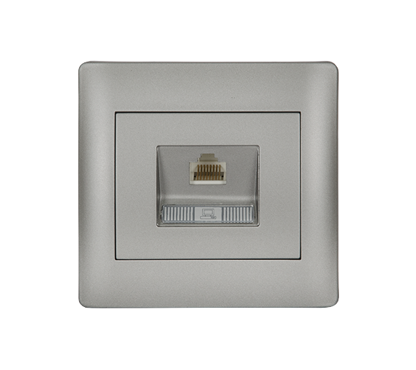 Priza date Elmark Rhyme RJ45 Argintiu metalizat 112846E