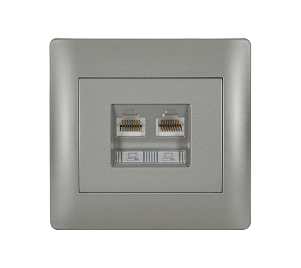 Priza date Elmark Rhyme RJ45 Argintiu metalizat 11714