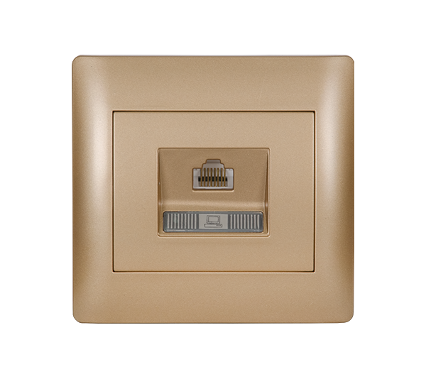Priza date Elmark Rhyme RJ45 Auriu metalizat 11283
