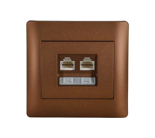 Priza date Elmark Rhyme RJ45 Cafeniu metalizat 11716