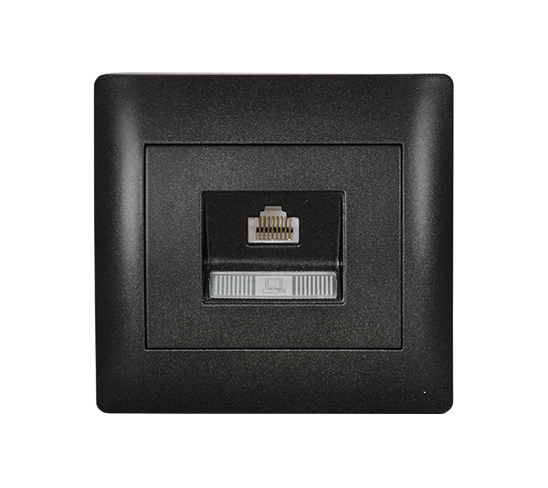 Priza date Elmark Rhyme RJ45 Negru metalizat 11285