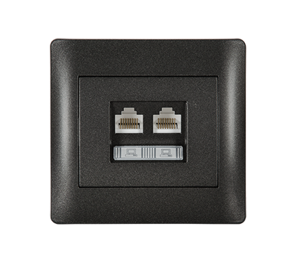 Priza date Elmark Rhyme RJ45 Negru metalizat 11715