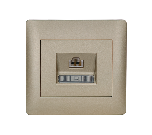 Priza date Elmark Rhyme RJ45 Sampanie metalizat 11282