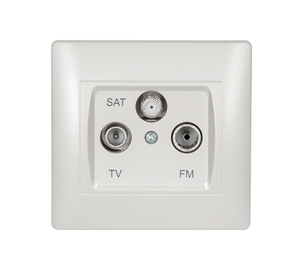 Priza TV + FM + SAT Elmark Rhyme Alb 11681