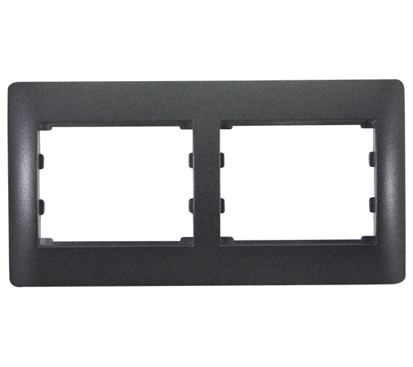 Rama ornament Elmark Rhyme 2 aparate Negru metalizat 11555