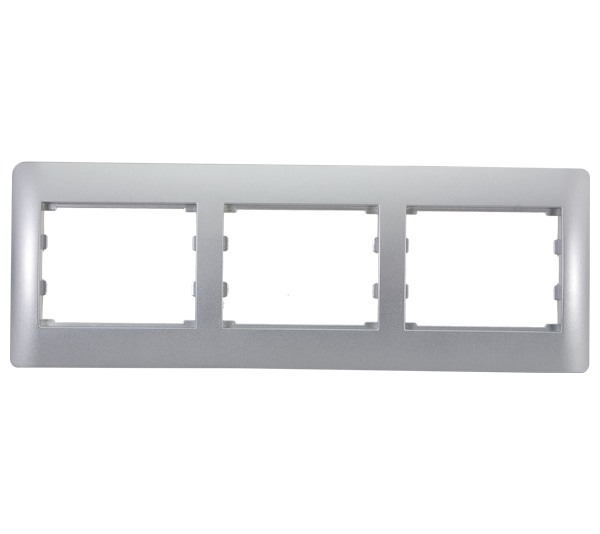 Rama ornament Elmark Rhyme 3 aparate Argintiu metalizat 11664