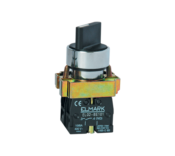 Selector 2 POZITII BD 21 1NO negru  401421, Elmark