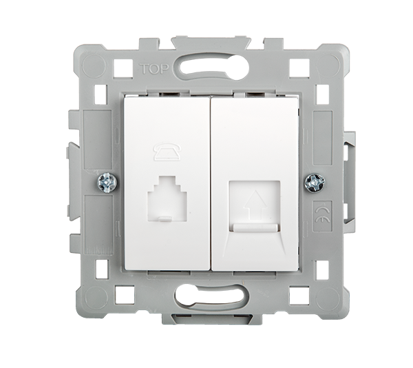 Splendor Priza RJ11 + RJ45 Alb Elmark 0646